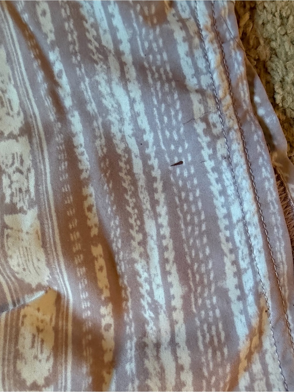 Vuori Clementine Mauve & Cream Striped Run Shorts - Picture 3 of 3